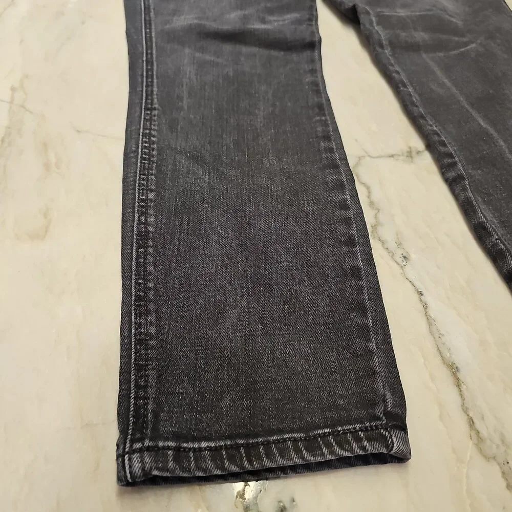 Free People Women's Black Gray Skinny Ankle Mid-Rise Stretch Denim Jeans Sz 31